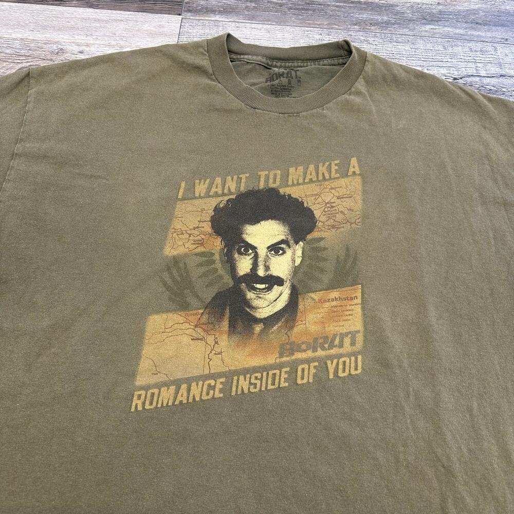 2007 Borat I Want To‎ Make Romance Green Mens XL Movie Quote Funny Joke T-Shirt